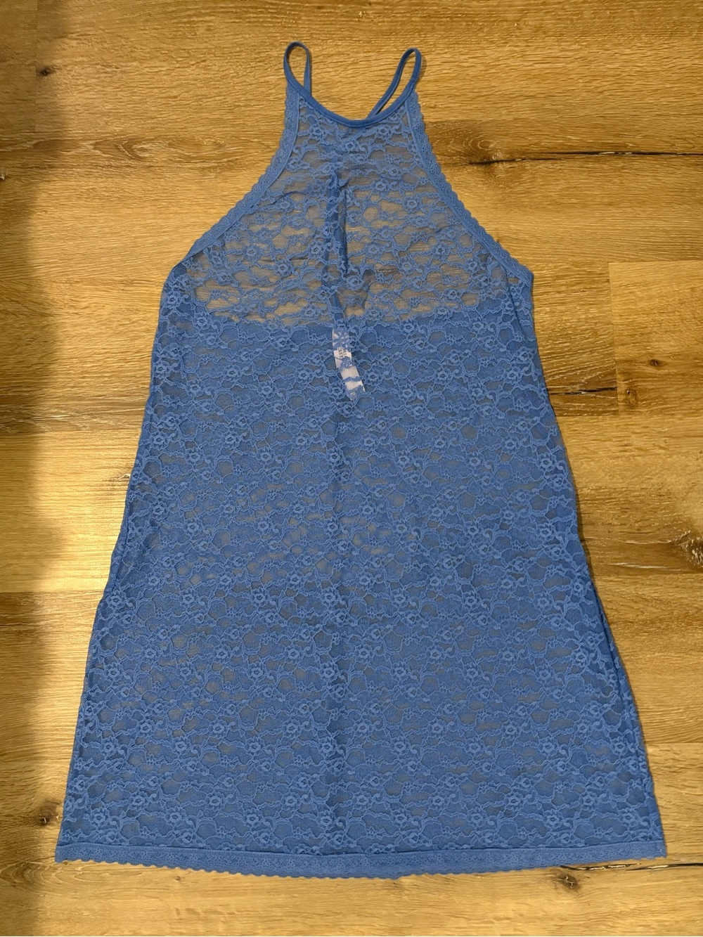 Victoria’s Secret All Lace Lingerie Halter Neck Slip Dress in Periwinkle Blue